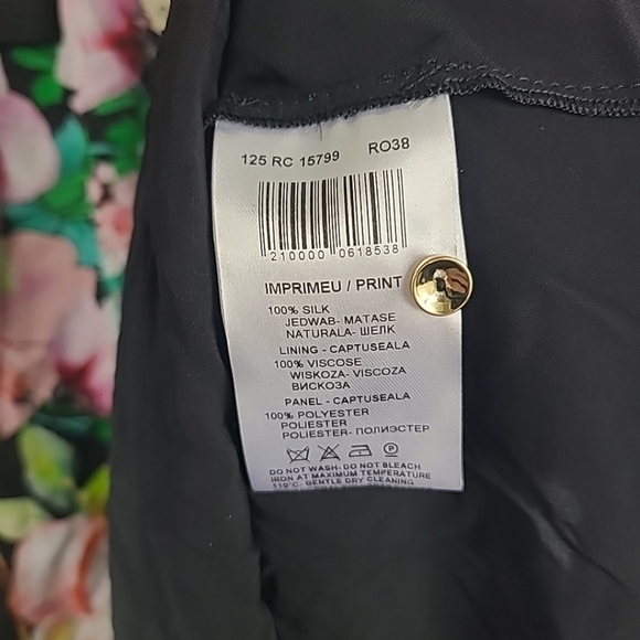 NWT Nissa Scarf-Detail Silk Maxi Dress Multicolor Floral Sz US 4 MSRP $1229 - Picture 10 of 16